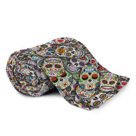 Плед 3D с принтом Мексиканские черепа в Екатеринбурге, 100% полиэстер | закругленные углы, все края обработаны. Ткань не мнется и не растягивается | Тематика изображения на принте: calavera | sugar skull | день мертвых | мексика | традиция | узоры | цветы