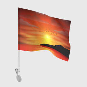 Флаг для автомобиля с принтом Закат 2 в Екатеринбурге, 100% полиэстер | Размер: 30*21 см | море | отдых | отпуск | пляж | солнце | туризм | турист