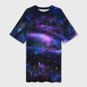 Платье-футболка 3D с принтом Вселенная в Екатеринбурге,  |  | 3д | вселенная | гравитация | звезда | космос | новая