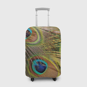Чехол для чемодана 3D с принтом перо павлина в Екатеринбурге, 86% полиэфир, 14% спандекс | двустороннее нанесение принта, прорези для ручек и колес | павлин | перо | перышки | птица