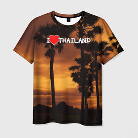 Мужская футболка 3D с принтом Thailand в Екатеринбурге, 100% полиэфир | прямой крой, круглый вырез горловины, длина до линии бедер | Тематика изображения на принте: море | отдых | отпуск | пляж | солнце | туризм | турист
