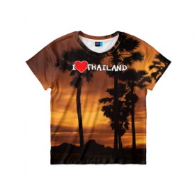 Детская футболка 3D с принтом Thailand в Екатеринбурге, 100% гипоаллергенный полиэфир | прямой крой, круглый вырез горловины, длина до линии бедер, чуть спущенное плечо, ткань немного тянется | море | отдых | отпуск | пляж | солнце | туризм | турист