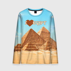 Мужской лонгслив 3D с принтом Egypt в Екатеринбурге, 100% полиэстер | длинные рукава, круглый вырез горловины, полуприлегающий силуэт | египет | заграница | отдых | отпуск | пирамиды | турист