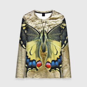 Мужской лонгслив 3D с принтом бабочка в Екатеринбурге, 100% полиэстер | длинные рукава, круглый вырез горловины, полуприлегающий силуэт | бабочка | мотылек | насекомые
