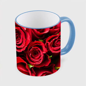 Кружка 3D с принтом Розы в Екатеринбурге, керамика | ёмкость 330 мл | красный | лепестки | прикольные картинки | розы | цветочки | цветы