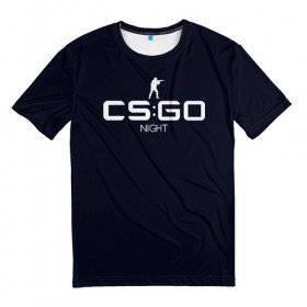 Мужская футболка 3D с принтом cs:go - Night style (Ночь) в Екатеринбурге, 100% полиэфир | прямой крой, круглый вырез горловины, длина до линии бедер | Тематика изображения на принте: cs | csgo | го | кс