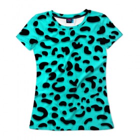 Женская футболка 3D с принтом Леопард в Екатеринбурге, 100% полиэфир ( синтетическое хлопкоподобное полотно) | прямой крой, круглый вырез горловины, длина до линии бедер | sea | summer | африка | вода | джунгли | зебра | леопард | лето | море | океан | пляж | полосы | принт | тигр