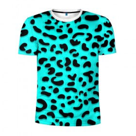 Мужская футболка 3D спортивная с принтом Леопард в Екатеринбурге, 100% полиэстер с улучшенными характеристиками | приталенный силуэт, круглая горловина, широкие плечи, сужается к линии бедра | sea | summer | африка | вода | джунгли | зебра | леопард | лето | море | океан | пляж | полосы | принт | тигр