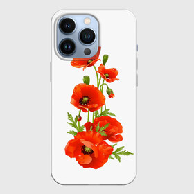 Чехол для iPhone 13 Pro с принтом Маки в Екатеринбурге,  |  | Тематика изображения на принте: field | flowers | poppies | poppy | red | wild | красные | мак | маки | поле | полевые | цветы