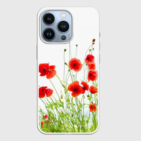 Чехол для iPhone 13 Pro с принтом Маки в Екатеринбурге,  |  | Тематика изображения на принте: field | flowers | meadow | nature | poppies | poppy | red | summer | wild | красные | лето | луг | мак | маки | поле | полевые | природа | цветы