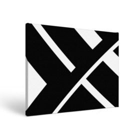 Холст прямоугольный с принтом Black and White в Екатеринбурге, 100% ПВХ |  | белый | геометрия | полосы | черный