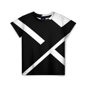 Детская футболка 3D с принтом Black and White в Екатеринбурге, 100% гипоаллергенный полиэфир | прямой крой, круглый вырез горловины, длина до линии бедер, чуть спущенное плечо, ткань немного тянется | белый | геометрия | полосы | черный