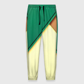 Мужские брюки 3D с принтом Material color в Екатеринбурге, 100% полиэстер | манжеты по низу, эластичный пояс регулируется шнурком, по бокам два кармана без застежек, внутренняя часть кармана из мелкой сетки | желтый | зеленый | полосы