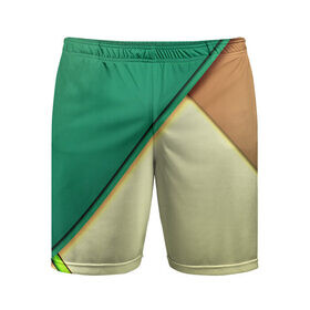 Мужские шорты 3D спортивные с принтом Material color в Екатеринбурге,  |  | желтый | зеленый | полосы