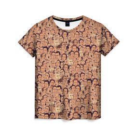 Женская футболка 3D с принтом Николас Кейдж в Екатеринбурге, 100% полиэфир ( синтетическое хлопкоподобное полотно) | прямой крой, круглый вырез горловины, длина до линии бедер | актер | арт | лица | николас кейдж