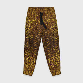 Детские брюки 3D с принтом Gold Texture в Екатеринбурге, 100% полиэстер | манжеты по низу, эластичный пояс регулируется шнурком, по бокам два кармана без застежек, внутренняя часть кармана из мелкой сетки | 