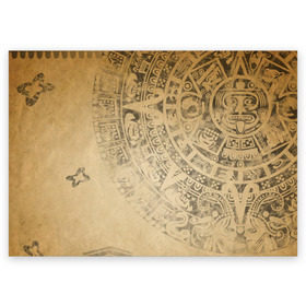Поздравительная открытка с принтом Народ Майя в Екатеринбурге, 100% бумага | плотность бумаги 280 г/м2, матовая, на обратной стороне линовка и место для марки
 | Тематика изображения на принте: античный | ацтеки | гранж | живопись | культура | майя | орнамент | ретро | старинный | элемент