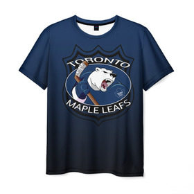 Мужская футболка 3D с принтом Toronto Maple Leafs в Екатеринбурге, 100% полиэфир | прямой крой, круглый вырез горловины, длина до линии бедер | Тематика изображения на принте: nhl | toronto maple leafs | спорт | хоккей