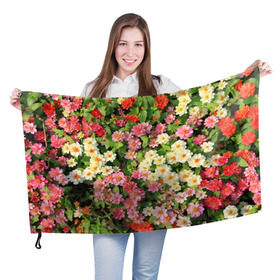 Флаг 3D с принтом Весеннее настроение в Екатеринбурге, 100% полиэстер | плотность ткани — 95 г/м2, размер — 67 х 109 см. Принт наносится с одной стороны | Тематика изображения на принте: аромат | букет | вазон | великолепие | краски | красота | куст | луг | полевые цветы | полянка | природа | растения | розы | ромашки | тюльпаны | украшение | фауна | цветник | цветок | цветочек | цветы