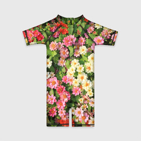Детский купальный костюм 3D с принтом Весеннее настроение в Екатеринбурге, Полиэстер 85%, Спандекс 15% | застежка на молнии на спине | аромат | букет | вазон | великолепие | краски | красота | куст | луг | полевые цветы | полянка | природа | растения | розы | ромашки | тюльпаны | украшение | фауна | цветник | цветок | цветочек | цветы