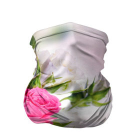 Бандана-труба 3D с принтом Алые розы в Екатеринбурге, 100% полиэстер, ткань с особыми свойствами — Activecool | плотность 150‒180 г/м2; хорошо тянется, но сохраняет форму | Тематика изображения на принте: аромат | букет | вазон | великолепие | краски | красота | куст | нежность | природа | растения | розы | украшение | фауна | цветник | цветы
