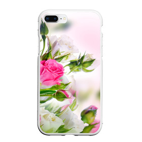 Чехол для iPhone 7Plus/8 Plus матовый с принтом Алые розы в Екатеринбурге, Силикон | Область печати: задняя сторона чехла, без боковых панелей | аромат | букет | вазон | великолепие | краски | красота | куст | нежность | природа | растения | розы | украшение | фауна | цветник | цветы