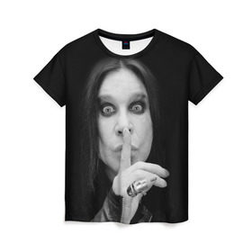 Женская футболка 3D с принтом Ozzy Osbourne в Екатеринбурге, 100% полиэфир ( синтетическое хлопкоподобное полотно) | прямой крой, круглый вырез горловины, длина до линии бедер | Тематика изображения на принте: rock | знаменитость | оззи осборн | рок | рок группа | рок звезда | рок музыка