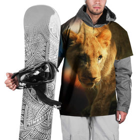 Накидка на куртку 3D с принтом Львица в Екатеринбурге, 100% полиэстер |  | lion | голова животного | дикая кошка | кот | лев | цвет