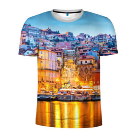 Мужская футболка 3D спортивная с принтом Португалия в Екатеринбурге, 100% полиэстер с улучшенными характеристиками | приталенный силуэт, круглая горловина, широкие плечи, сужается к линии бедра | Тематика изображения на принте: europe | lisbon | portugal | европа | ес | загар | каникулы | купание | лиссабон | море | отдых | отпуск | пляж | португалия | туризм