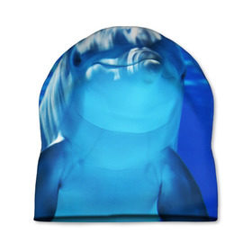 Шапка 3D с принтом Дельфин в Екатеринбурге, 100% полиэстер | универсальный размер, печать по всей поверхности изделия | вода | дельфин | море | отдых | отпуск | подводный мир | туризм
