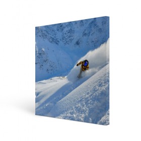 Холст квадратный с принтом Спуск в Екатеринбурге, 100% ПВХ |  | Тематика изображения на принте: гора | зима | лыжник | снег | спорт | спуск