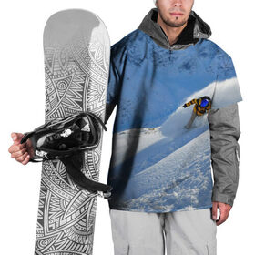 Накидка на куртку 3D с принтом Спуск в Екатеринбурге, 100% полиэстер |  | гора | зима | лыжник | снег | спорт | спуск