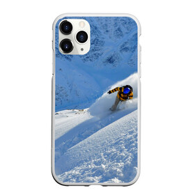 Чехол для iPhone 11 Pro матовый с принтом Спуск в Екатеринбурге, Силикон |  | гора | зима | лыжник | снег | спорт | спуск