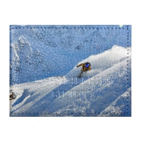 Обложка для студенческого билета с принтом Спуск в Екатеринбурге, натуральная кожа | Размер: 11*8 см; Печать на всей внешней стороне | гора | зима | лыжник | снег | спорт | спуск