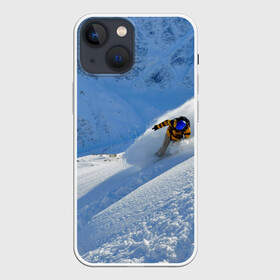 Чехол для iPhone 13 mini с принтом Спуск в Екатеринбурге,  |  | гора | зима | лыжник | снег | спорт | спуск