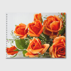 Альбом для рисования с принтом Розы в Екатеринбурге, 100% бумага
 | матовая бумага, плотность 200 мг. | бабочки | весна | краски | лето | осень | розы | цветок | цветы