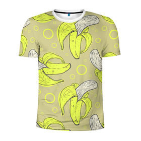 Мужская футболка 3D спортивная с принтом Банан 8 в Екатеринбурге, 100% полиэстер с улучшенными характеристиками | приталенный силуэт, круглая горловина, широкие плечи, сужается к линии бедра | banana | банан | бананы | паттерн