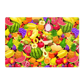 Магнитный плакат 3Х2 с принтом Веселые фрукты в Екатеринбурге, Полимерный материал с магнитным слоем | 6 деталей размером 9*9 см | апельсин | арбуз | банан | виноград | груша | киви | овощи | питание | ппп | правильное | тайланд | фрукт | яблоко