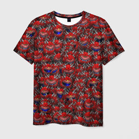 Мужская футболка 3D с принтом Какодемоны (pixel-art) в Екатеринбурге, 100% полиэфир | прямой крой, круглый вырез горловины, длина до линии бедер | doom | демон | дум