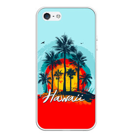 Чехол для iPhone 5/5S матовый с принтом HAWAII 6 в Екатеринбурге, Силикон | Область печати: задняя сторона чехла, без боковых панелей | hawaii | гаваи | лето | океан | отдых | пальмы | пляж | серф