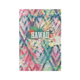 Обложка для паспорта матовая кожа с принтом HAWAII 5 в Екатеринбурге, натуральная матовая кожа | размер 19,3 х 13,7 см; прозрачные пластиковые крепления | hawaii | гаваи | лето | океан | отдых | пальмы | пляж | серф
