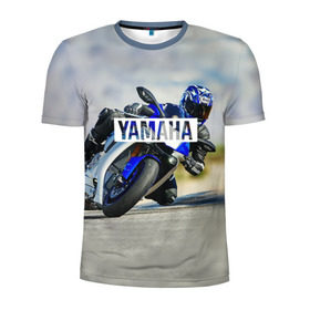 Мужская футболка 3D спортивная с принтом Yamaha 5 в Екатеринбурге, 100% полиэстер с улучшенными характеристиками | приталенный силуэт, круглая горловина, широкие плечи, сужается к линии бедра | Тематика изображения на принте: yamaha
