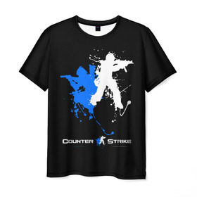 Мужская футболка 3D с принтом CS GO в Екатеринбурге, 100% полиэфир | прямой крой, круглый вырез горловины, длина до линии бедер | cs | cs go | csgo | go | го | контр страйк | контра | кс | кс го | ксго | спецназ | террористы
