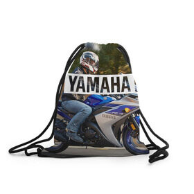 Рюкзак-мешок 3D с принтом Yamaha 2 в Екатеринбурге, 100% полиэстер | плотность ткани — 200 г/м2, размер — 35 х 45 см; лямки — толстые шнурки, застежка на шнуровке, без карманов и подкладки | yamaha