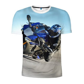 Мужская футболка 3D спортивная с принтом Yamaha в Екатеринбурге, 100% полиэстер с улучшенными характеристиками | приталенный силуэт, круглая горловина, широкие плечи, сужается к линии бедра | yamaha