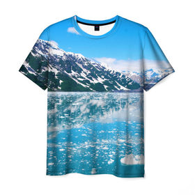 Мужская футболка 3D с принтом Аляска в Екатеринбурге, 100% полиэфир | прямой крой, круглый вырез горловины, длина до линии бедер | 