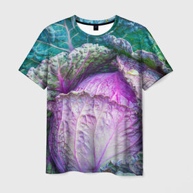 Мужская футболка 3D с принтом Капуста в Екатеринбурге, 100% полиэфир | прямой крой, круглый вырез горловины, длина до линии бедер | дача | еда | зелень | капуста | овощи | огород | растения | цветная капуста