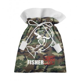 Подарочный 3D мешок с принтом Лучший рыбак в Екатеринбурге, 100% полиэстер | Размер: 29*39 см | Тематика изображения на принте: best fisherman | camouflage | fish | fishing | man | камуфляж | лучший рыбак | мужчина | рыба | рыбалка