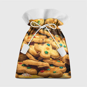 Подарочный 3D мешок с принтом Печеньки в Екатеринбурге, 100% полиэстер | Размер: 29*39 см | Тематика изображения на принте: десерт | еда | новый год | печенье | праздник | сладости