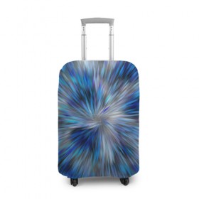 Чехол для чемодана 3D с принтом Синие узоры в Екатеринбурге, 86% полиэфир, 14% спандекс | двустороннее нанесение принта, прорези для ручек и колес | абстракция | арт | новые узоры | рисунок | синие узор | текстура | темные | узоры